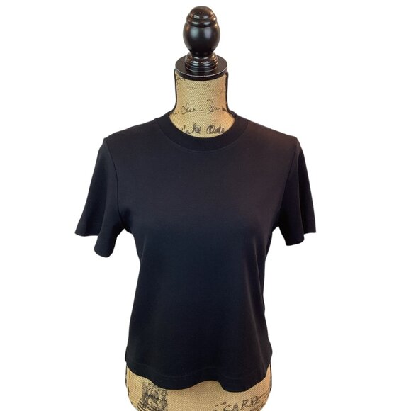 COS Womens Small Short Sleeve T-Shirt Black 100% Cotton - Picture 2 of 9